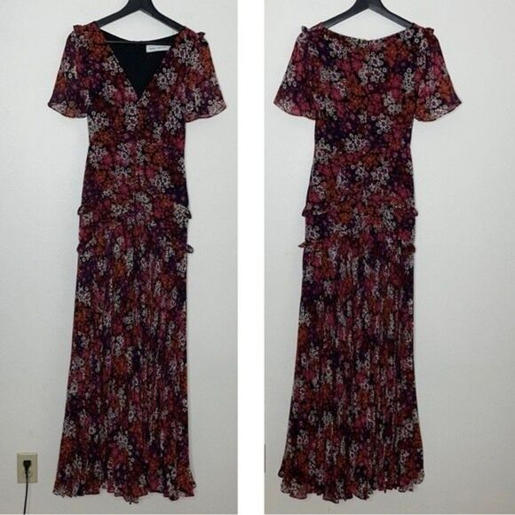 Fame and Partners Womens Size 2 Floral Print Maxi Dress - Picture 1 of 9